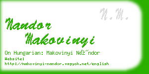 nandor makovinyi business card